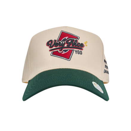 "VERYNICE YGO HAT" CREAM & FOREST GREEN
