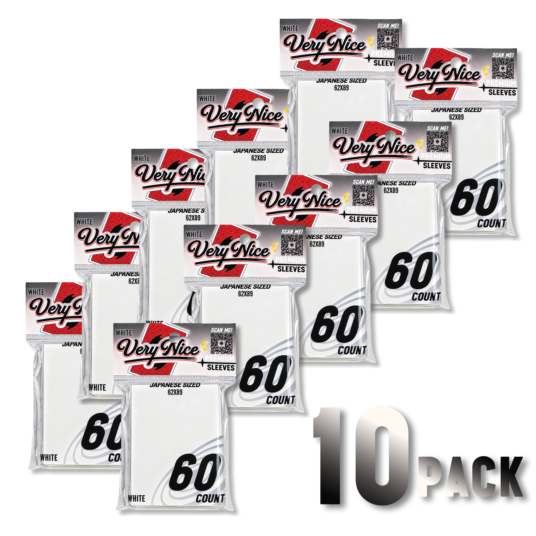 "VERY NICE PREMIUM SLEEVES" WHITE 10 PACK (600 COUNT)