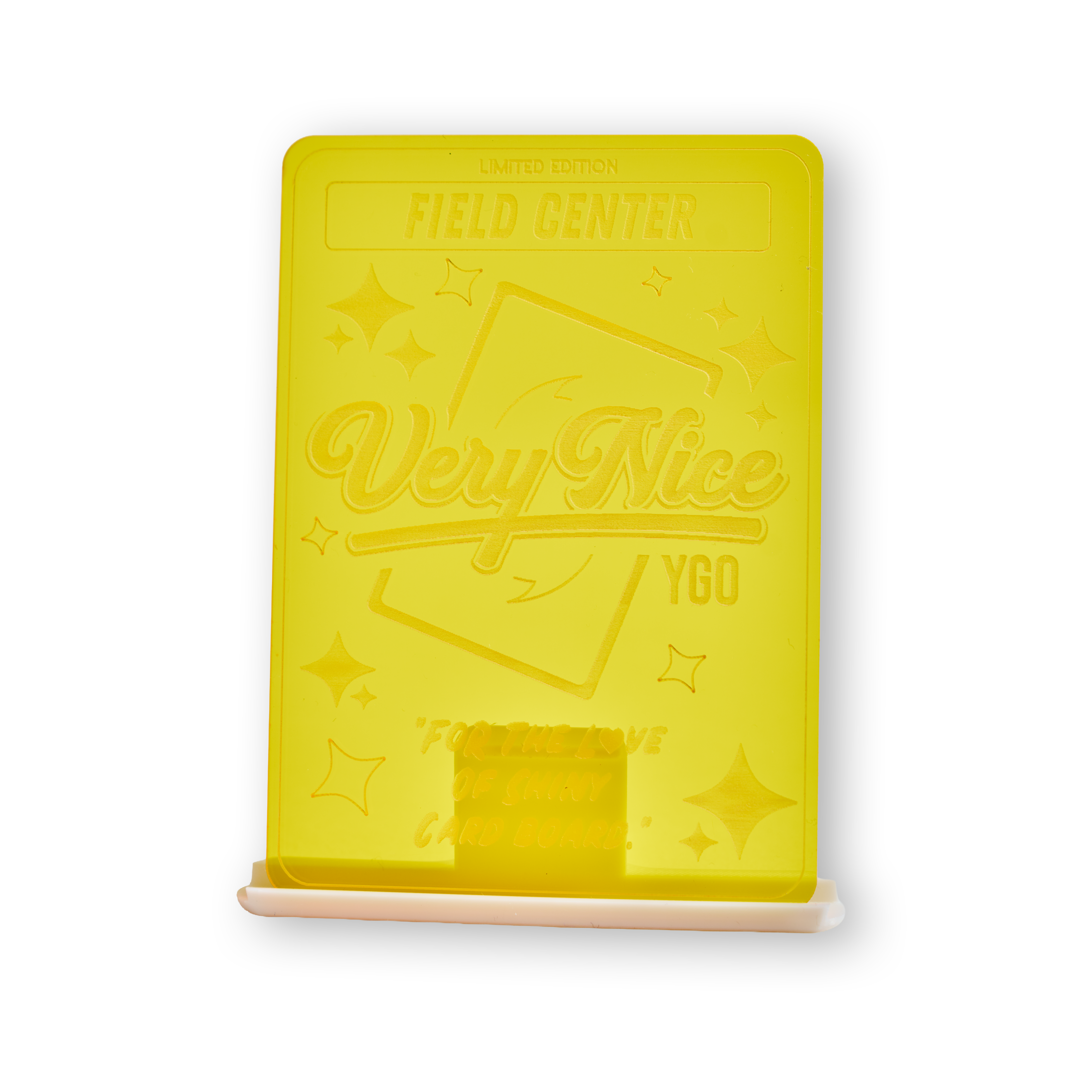 "YELLOW" ACRYLIC LASER ENGRAVED FIELD CENTER