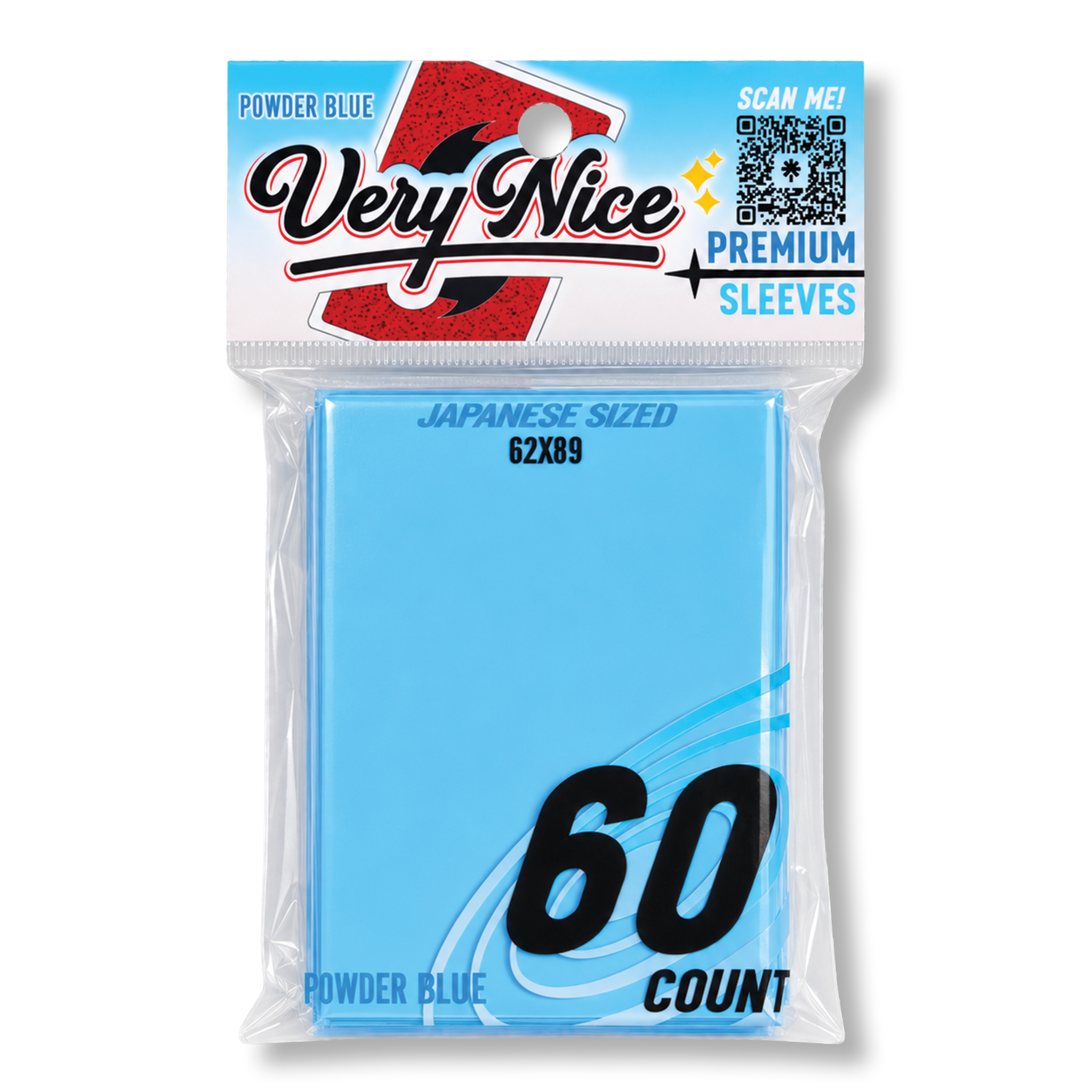 "VERY NICE PREMIUM SLEEVES" POWDER BLUE  60 COUNT