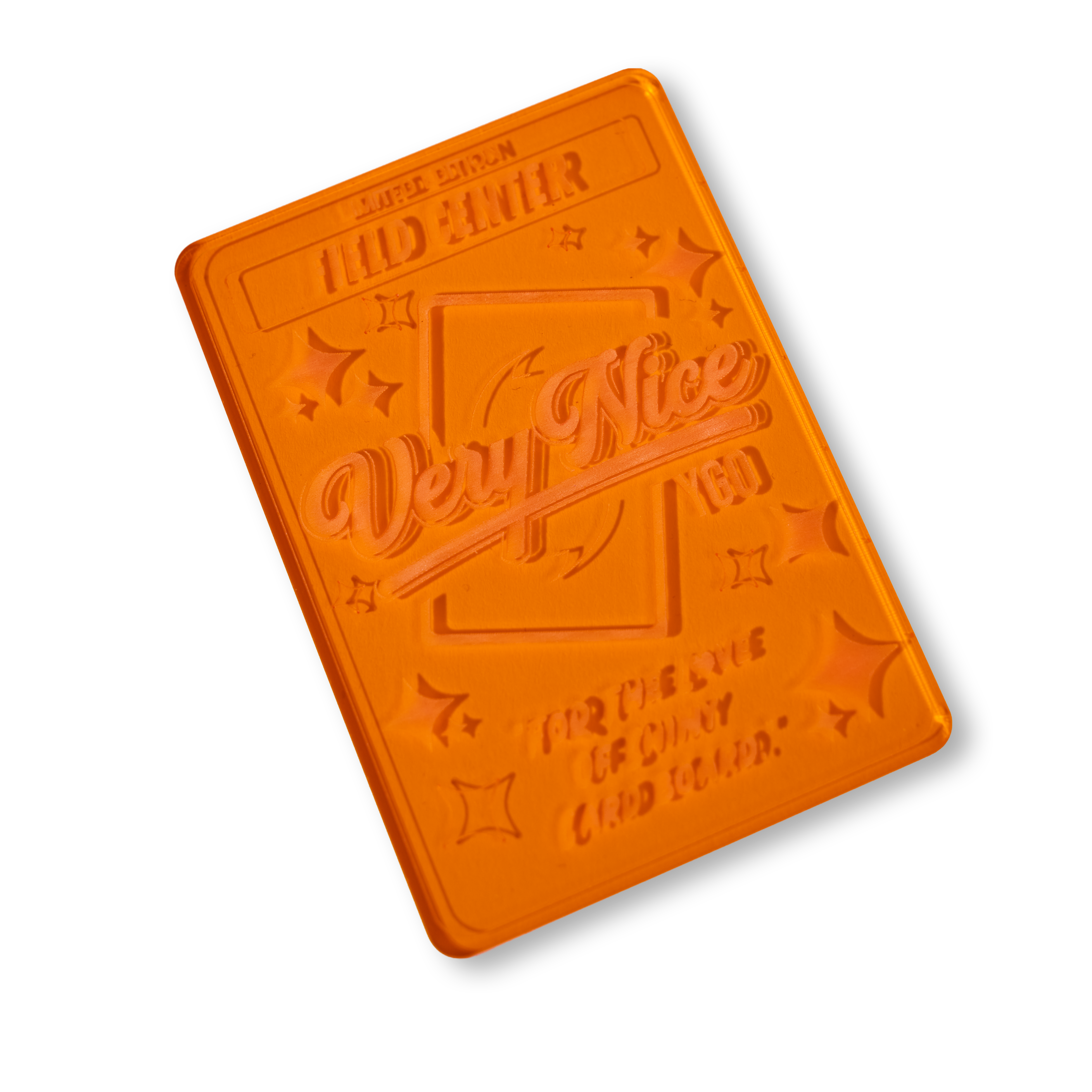 "ORANGE" ACRYLIC LASER ENGRAVED FIELD CENTER