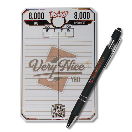 VeryNice YGO Yu-Gi-Oh! duel score pad and black ballpoint pen set, 8,000 life point tracker