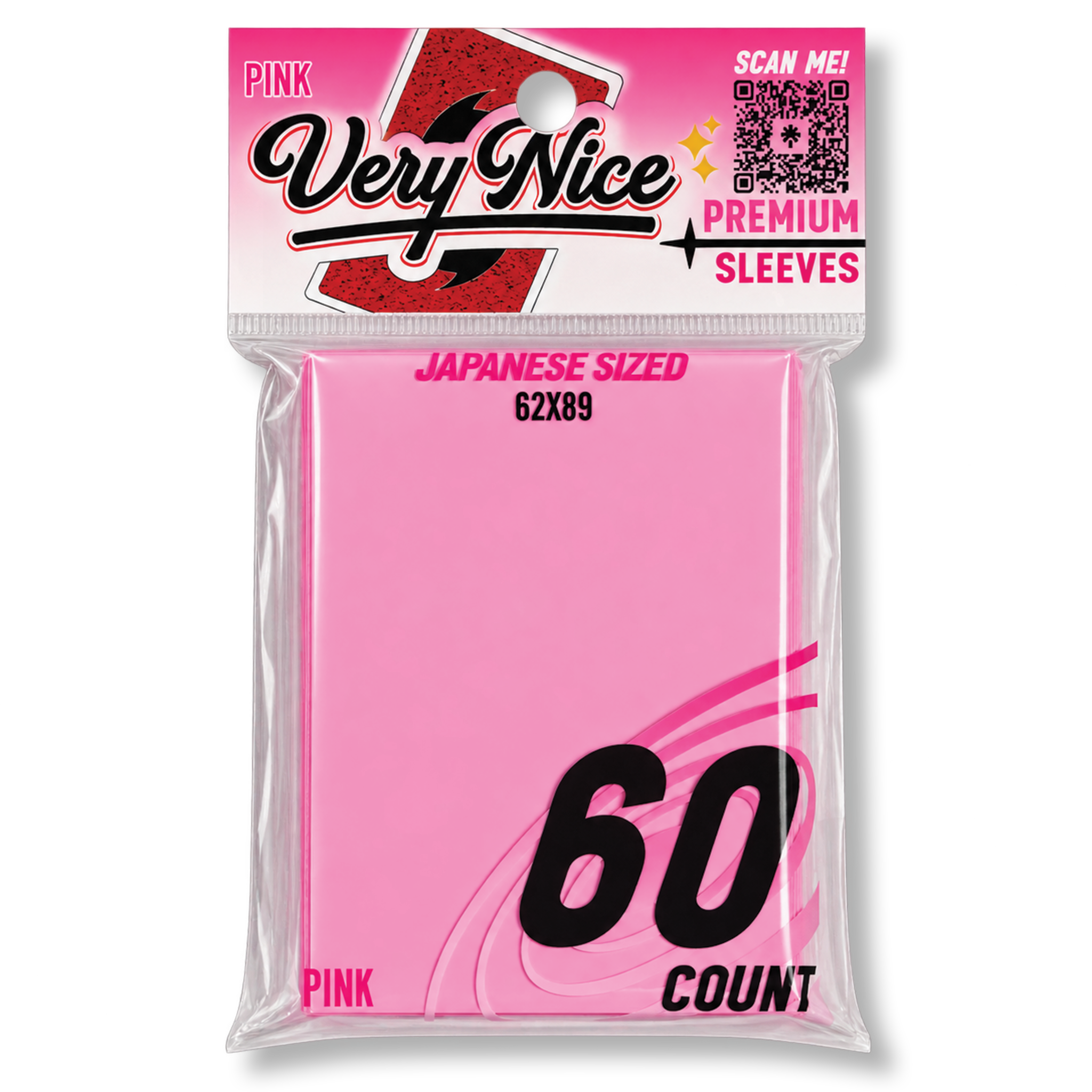 "VERY NICE PREMIUM SLEEVES" PINK  60 COUNT