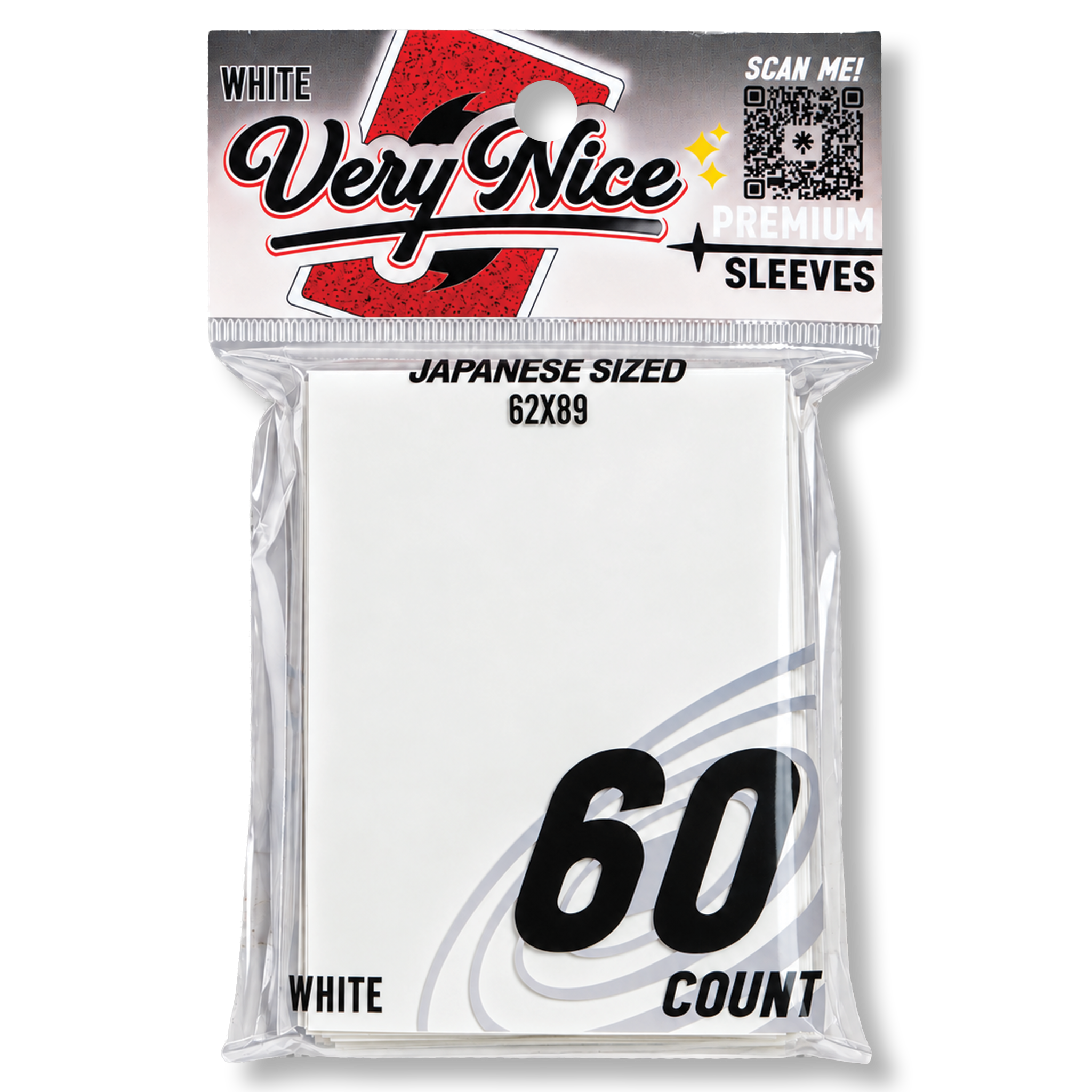"VERY NICE PREMIUM SLEEVES" WHITE  60 COUNT